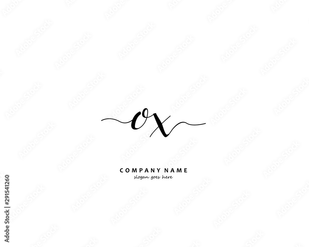 OX Initial handwriting logo vector	