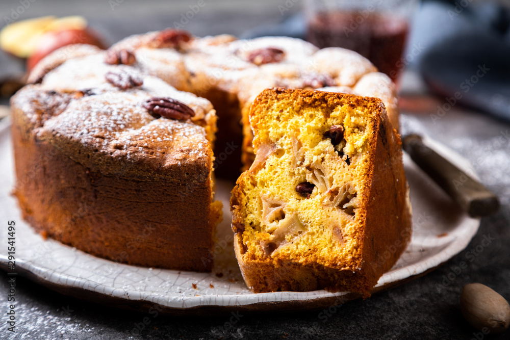Apple pie. Autumn baking with fruits and nuts. Apple pie. Autumn baking with fruits and nuts.