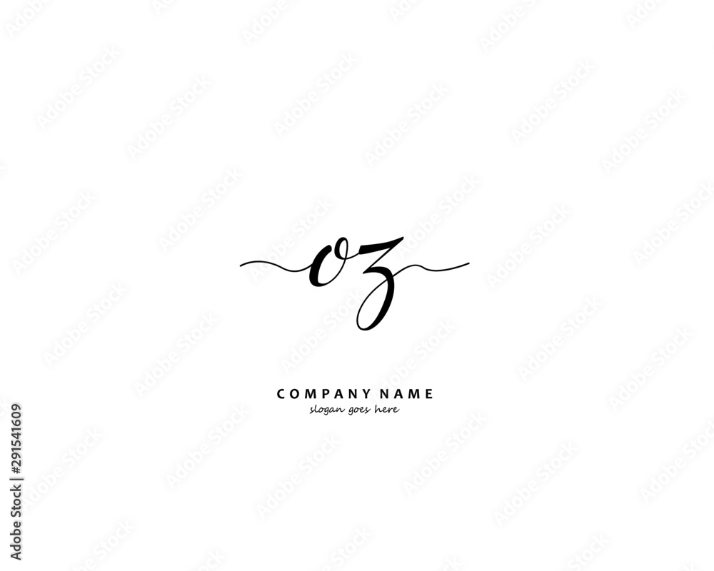 OZ Initial handwriting logo vector OZ Initial handwriting logo vector