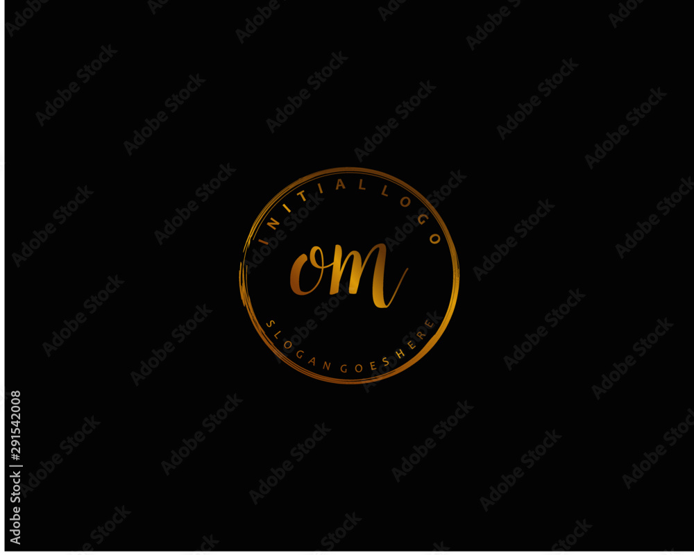 Fototapeta premium OM Initial handwriting logo vector