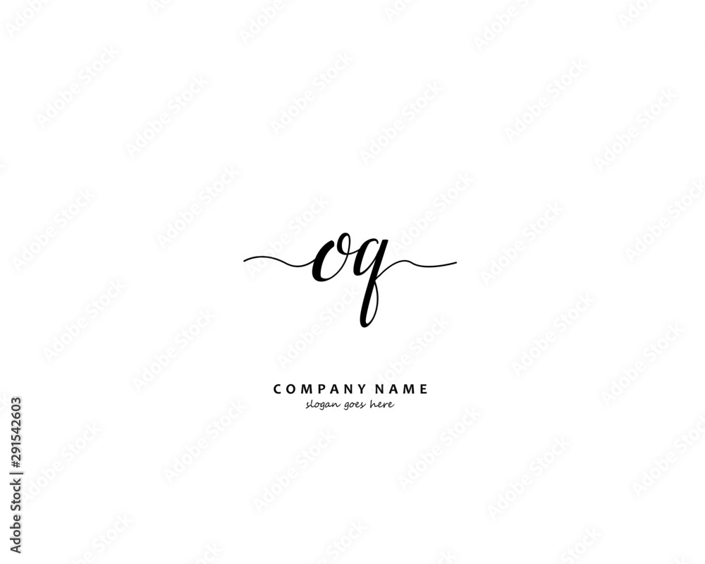 OQ Initial handwriting logo vector OQ Initial handwriting logo vector