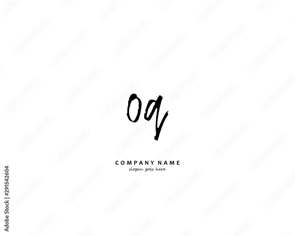 OQ Initial handwriting logo vector	