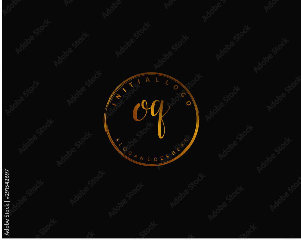 OQ Initial handwriting logo vector OQ Initial handwriting logo vector