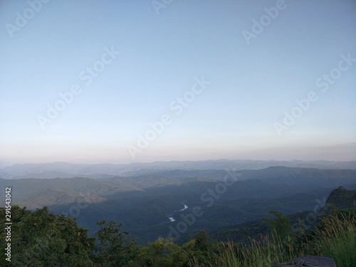 landscape with mountains and clouds