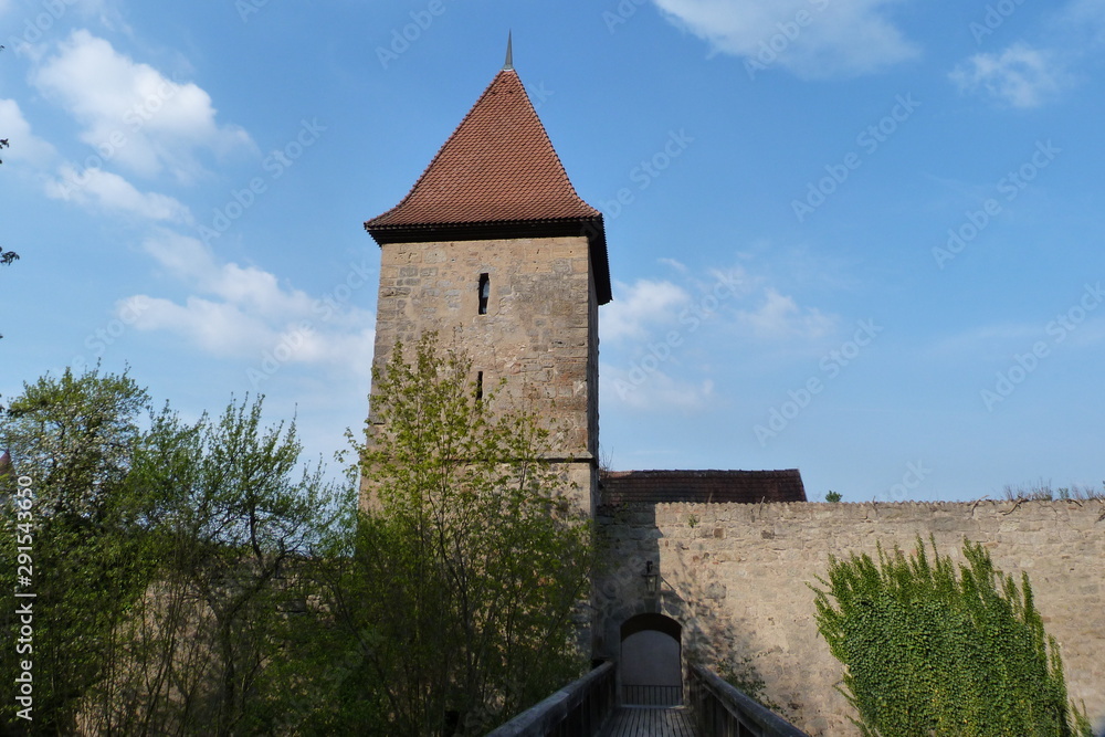 Fototapeta premium Wächtersturm Gansbergsteg Stadtmauer Dinkelsbühl