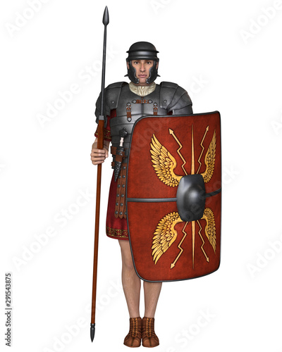 Tableau sur toile Illustration of an Imperial Roman legionary soldier wearing lorica segmentata ar