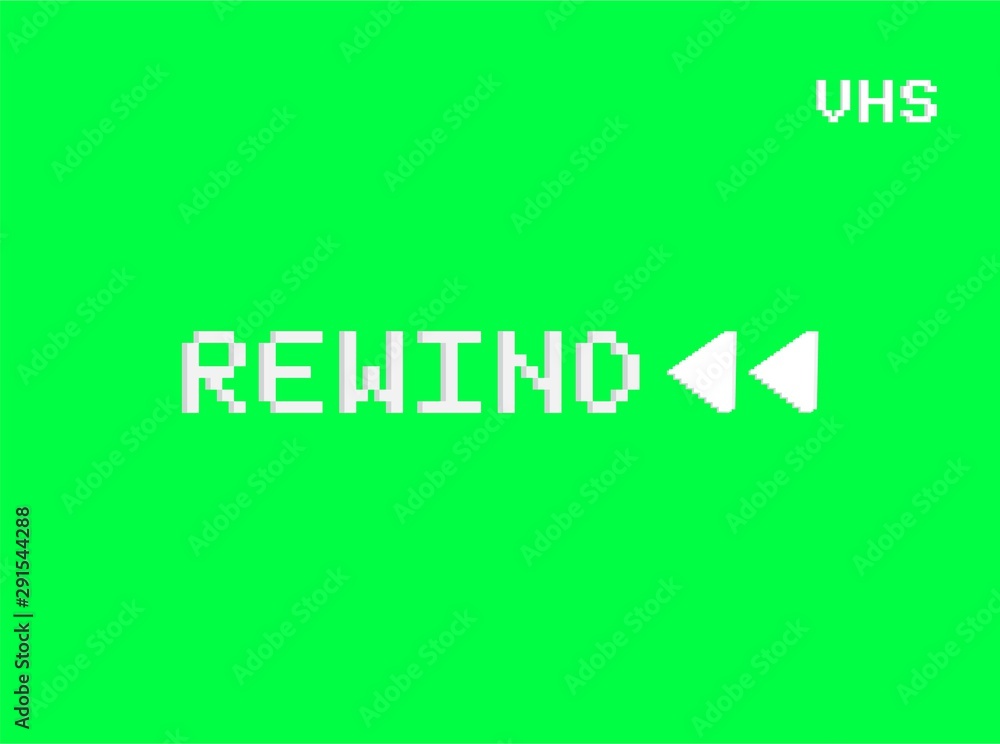 Rewind VHS screen of a videotape player Retro 80s Stock Vector Adobe