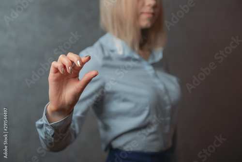 Female hands close up - mok up gesture