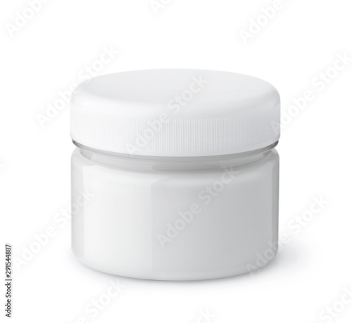 Glass jar of cosmetic cream