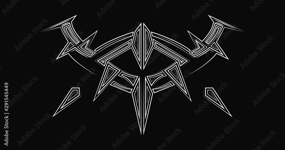 Φωτογραφία Borderlands 3 tattoo poster from the videogame!  Digital line art illustration Created in minimalist style of geometric shapes