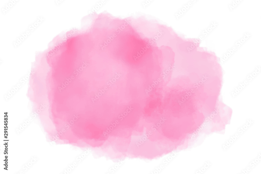 Abstract light pink and red watercolor splash on white background