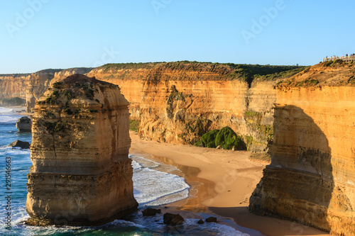 Sunset at sea. Twelve Apostles Sea Rocks near Great Ocean Road, Port Campbell National Park, Australia