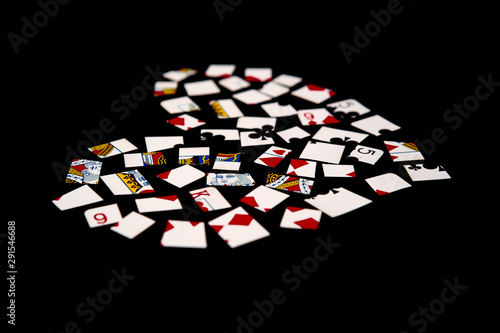 Photography Heart made of pieces of playing cards