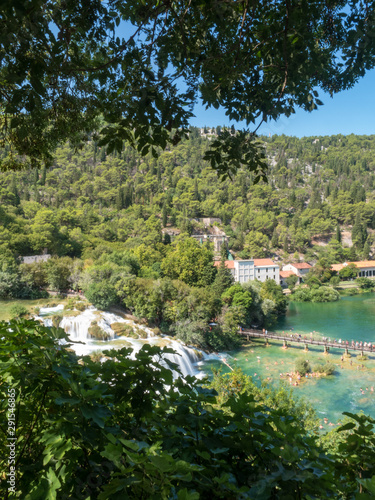 Croatia, Europe, august 2019: Beautiful Skradinski Buk Waterfall In Krka National Park - Dalmatia