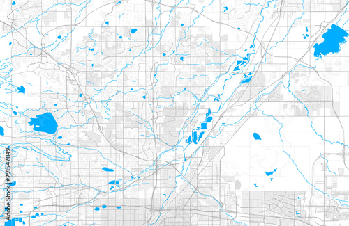 Rich detailed vector map of Thornton, Colorado, USA
