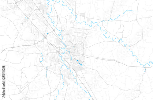 Rich detailed vector map of Murfreesboro, Tennessee, USA
