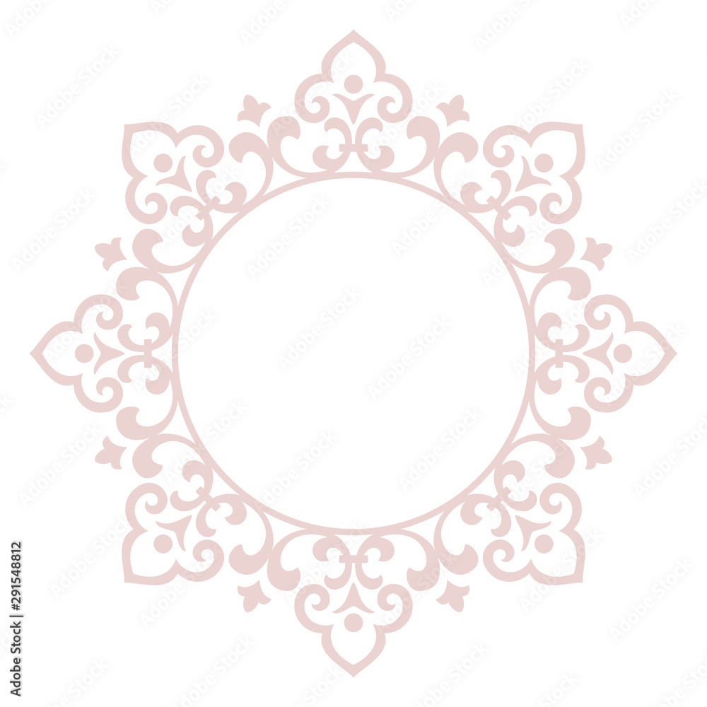 Decorative frame Elegant vector element for design in Eastern style, place for text. Floral pink border. Lace illustration for invitations and greeting cards Decorative frame Elegant vector element for design in Eastern style, place for text. Floral pink border. Lace illustration for invitations and greeting cards