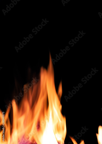 fire in fireplace