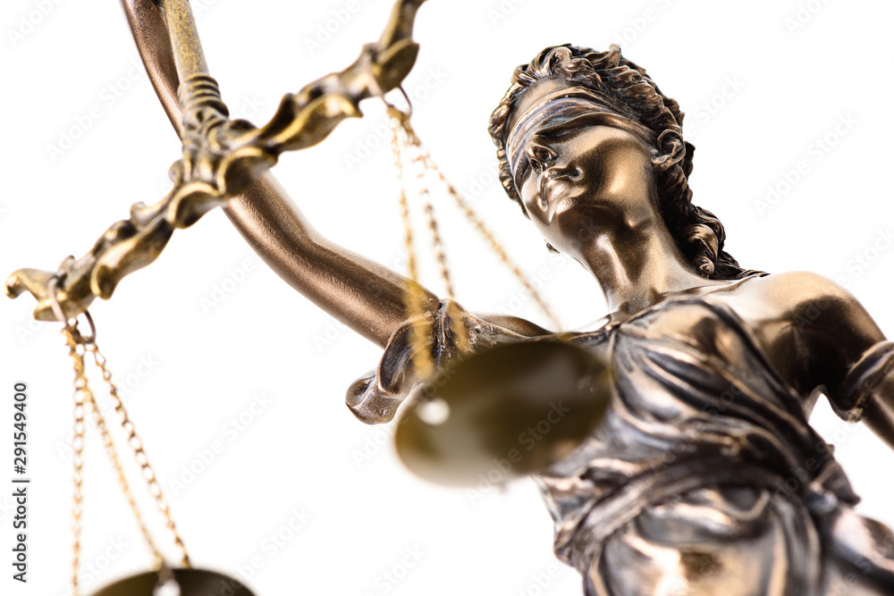 Statue of justice isolated on white background Statue of justice isolated on white background