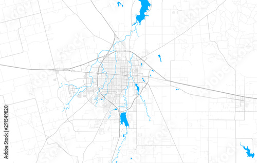 Rich detailed vector map of Abilene, Texas, USA photo