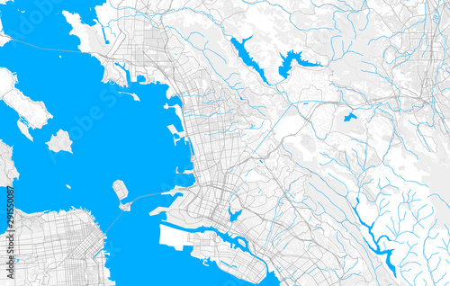 Stampa su tela Rich detailed vector map of Berkeley, California, USA