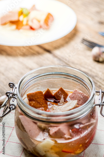 Czech pickled sausages photo