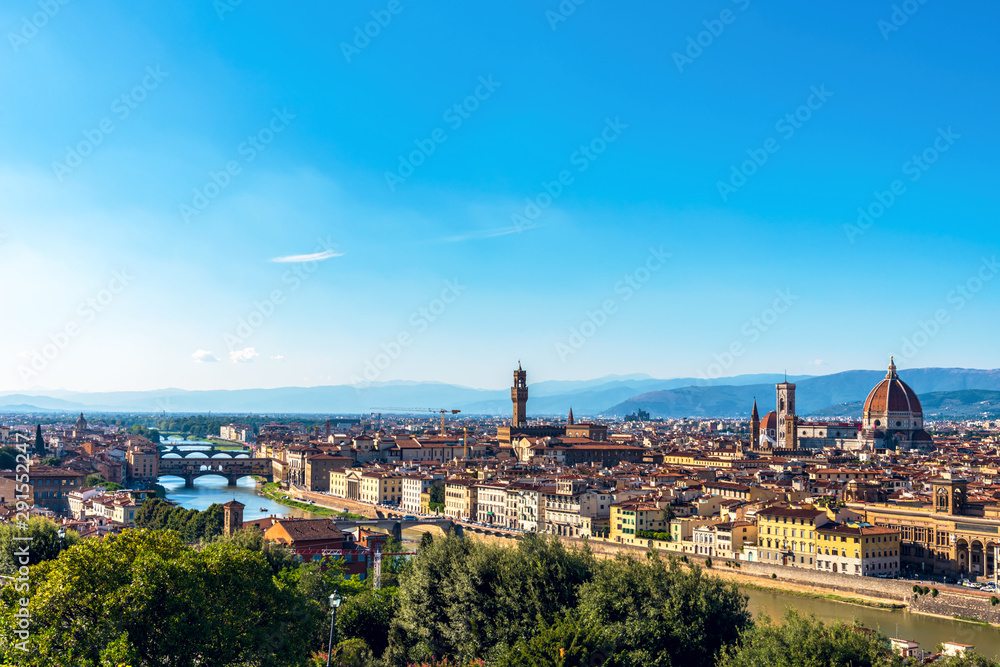 Panoramic view of Florence from Piazzale Michelangelo. Tuscany. Italy.