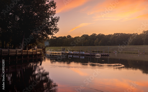 Sunset by the lagoon in the end of summer