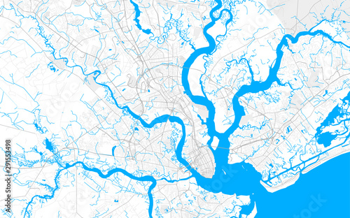 Rich detailed vector map of North Charleston, South Carolina, USA