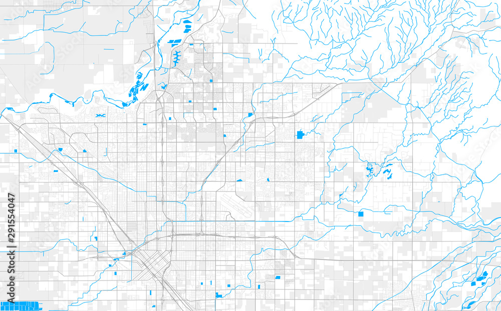 Rich detailed vector map of Clovis, California, USA