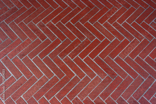 Outdoor brick pavers laid in herringbone pattern