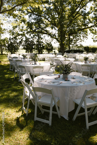 outdoor wedding reception tables