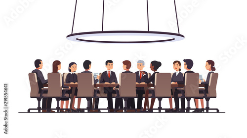 Politicians group authority sitting at round table