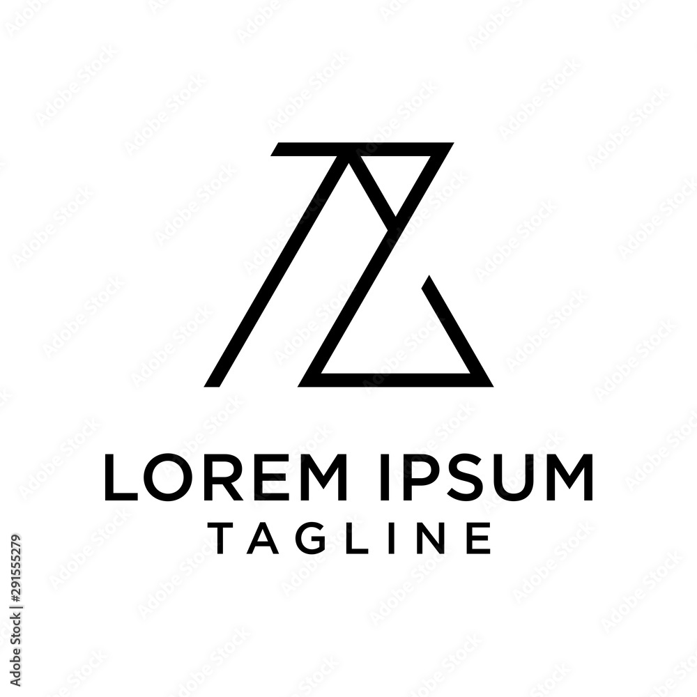 Initial letter logo AZ, ZA, logo template Initial letter logo AZ, ZA, logo template