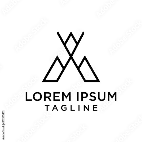 Initial letter logo AX, XA, logo template