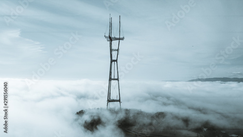 Photography Sutro Tower in the fog