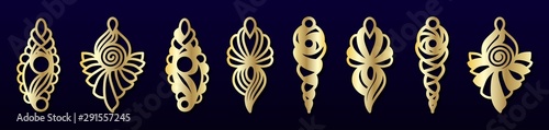 Laser cut pendants or earrings templates. Vector set