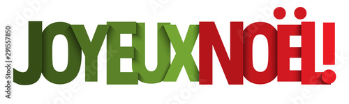 Typographie vecteur rouge et vert JOYEUX NOEL