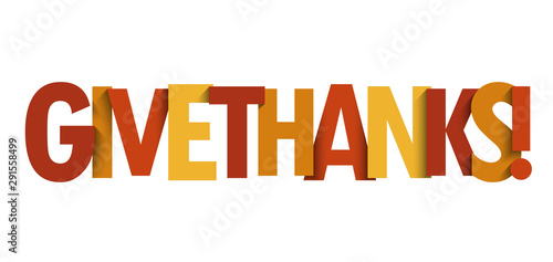 GIVE THANKS typography banner in fall colors