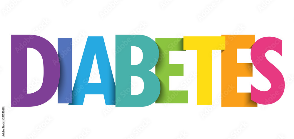 DIABETES colorful vector typography banner