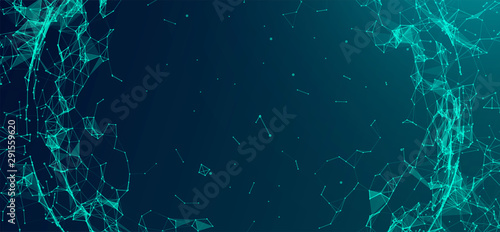 Abstract geometric 3d sphere made of points and lines. Futuristic technology style.
