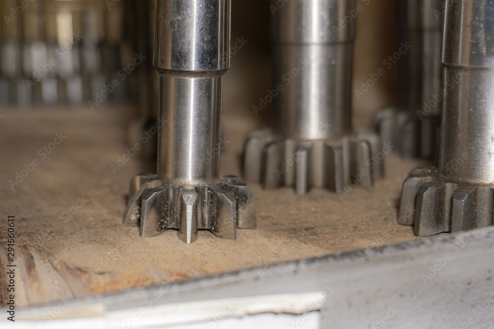 Gear cutting tool in a warehouse in a workshop, a worm cutter for gear processing on a gear cutting machine. Gear cutting tool in a warehouse in a workshop, a worm cutter for gear processing on a gear cutting machine.
