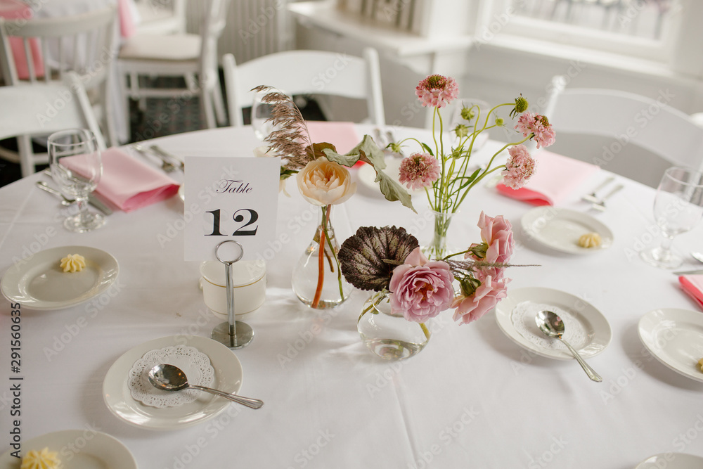 indoor wedding reception tables