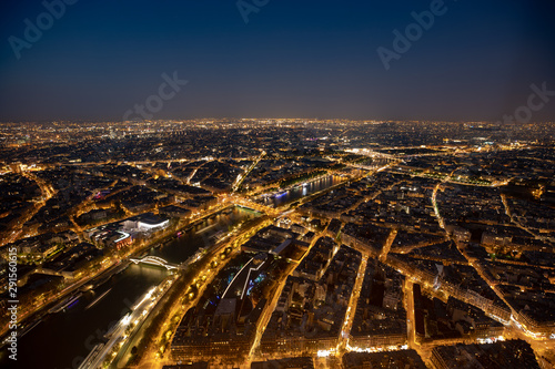 aerial view of paris from eiffel tower