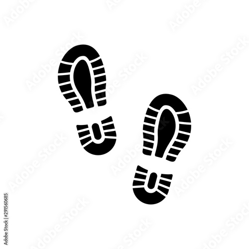 Boot footsteps icon or footprint silhouette