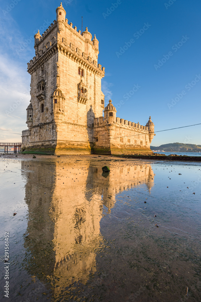 Belem Tower in Belem, Lisbon, Portugal.