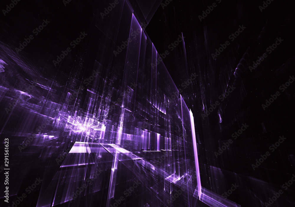 Abstract background with lighting effect. Technological fractal. Abstract 3D fractal background, 3D illustration.