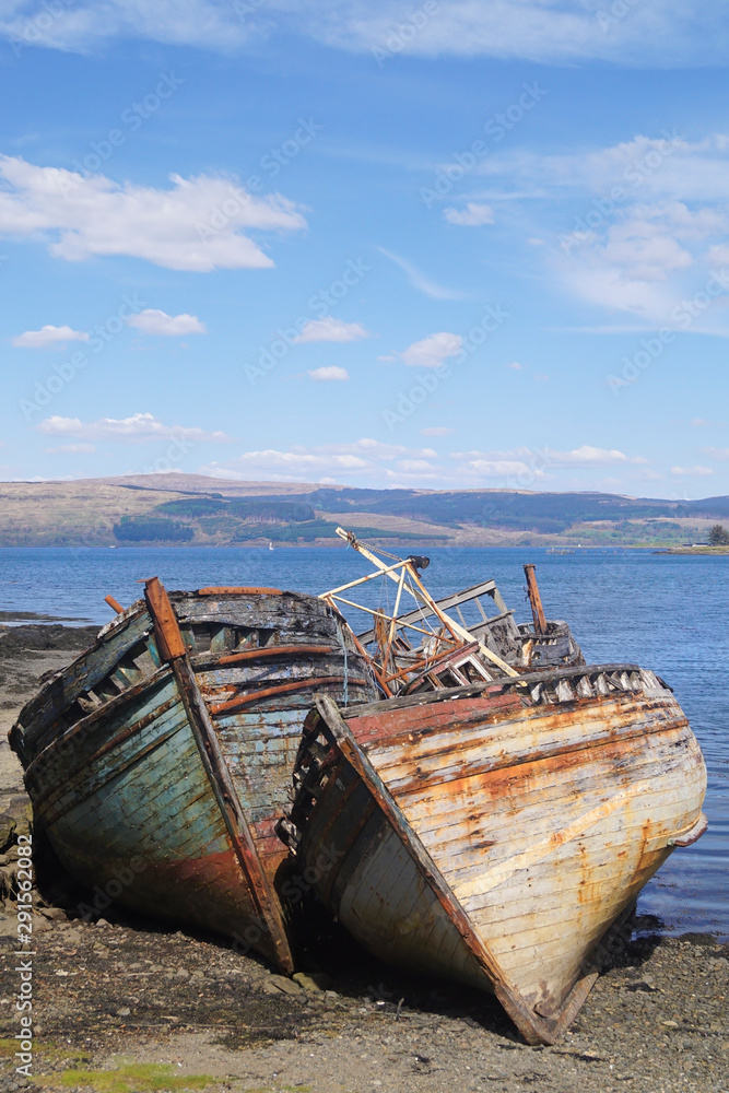 Two old shipwrecks near Salen on the Isle of Mull Two old shipwrecks near Salen on the Isle of Mull
