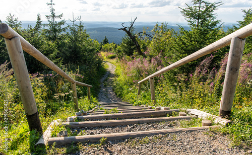 Wanderweg am Fichtelberg im Erzgebirge, Sachsen photo