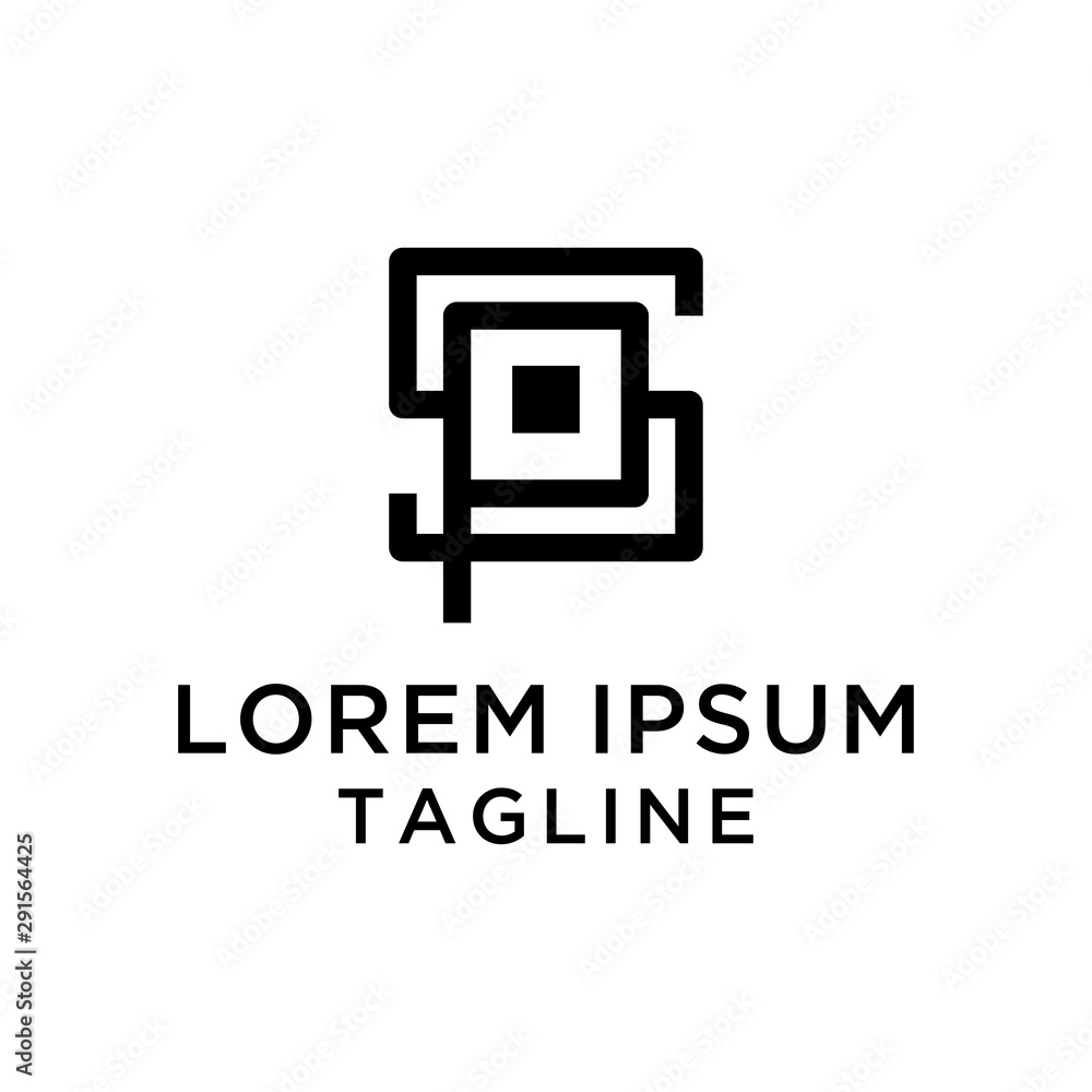 initial letter SP logo template initial letter SP logo template
